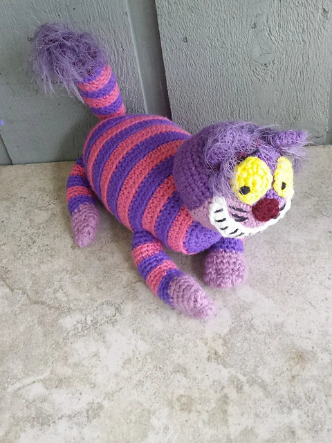 Cheshire Cat Alice in Wonderland Plush Stuffed Animal Crochet Pattern