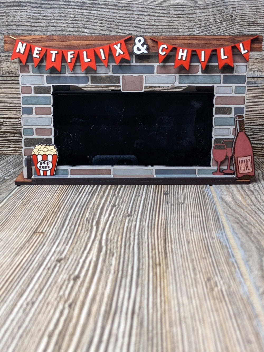 Netflix & Chill Fireplace Phone Holder for Cell Phone iPhone Android