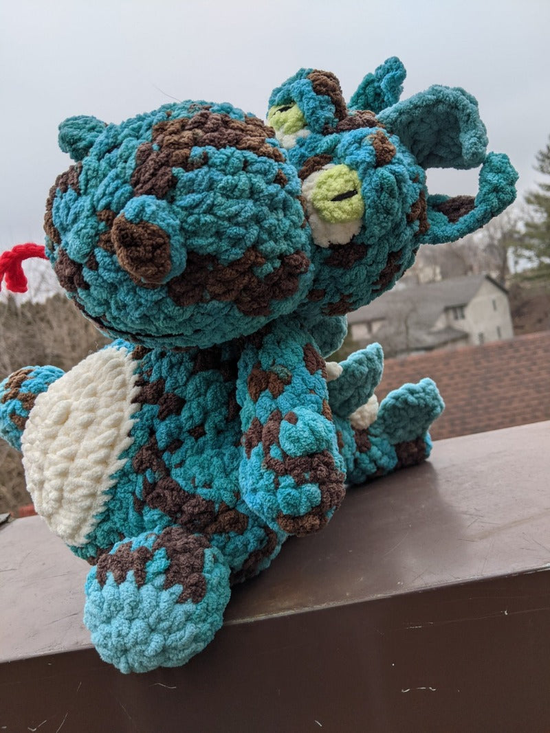 Big Derpy Dragon Crochet Plush Stuffed Animal
