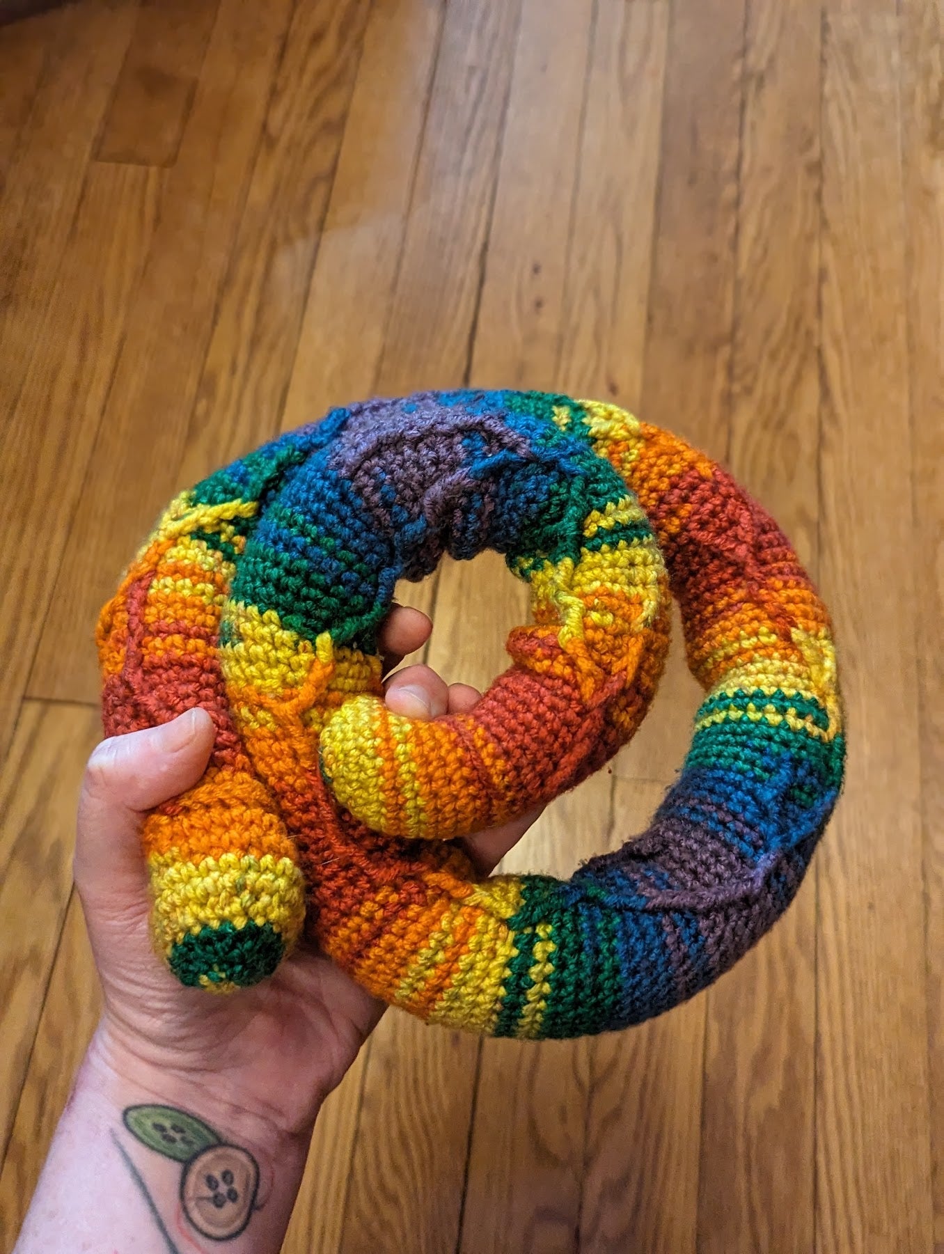 CROCHET PATTERN ONLY Veiny Door Draft Blocker Rainbow Dong