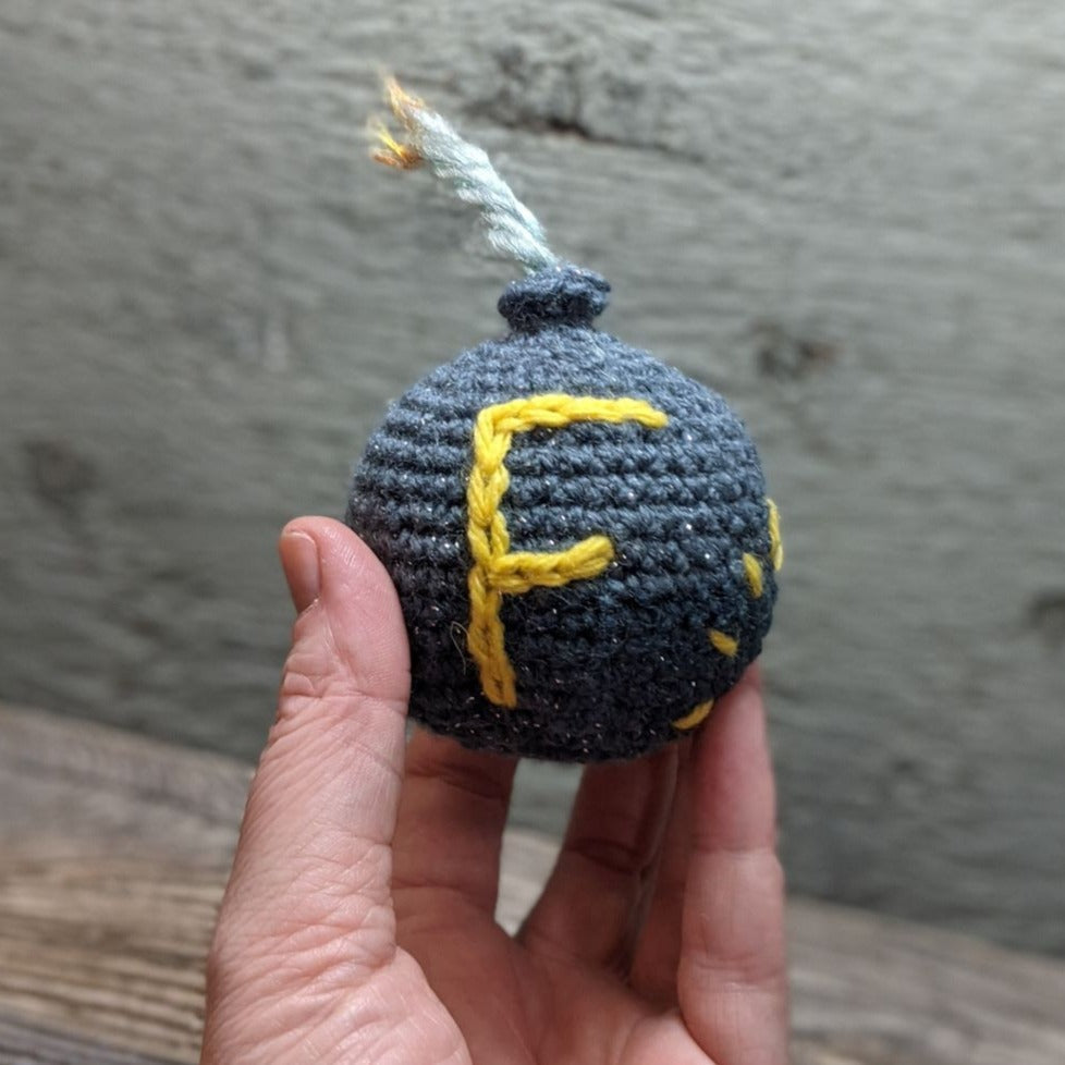 Sparkly Blue F-Bomb Crochet Plush