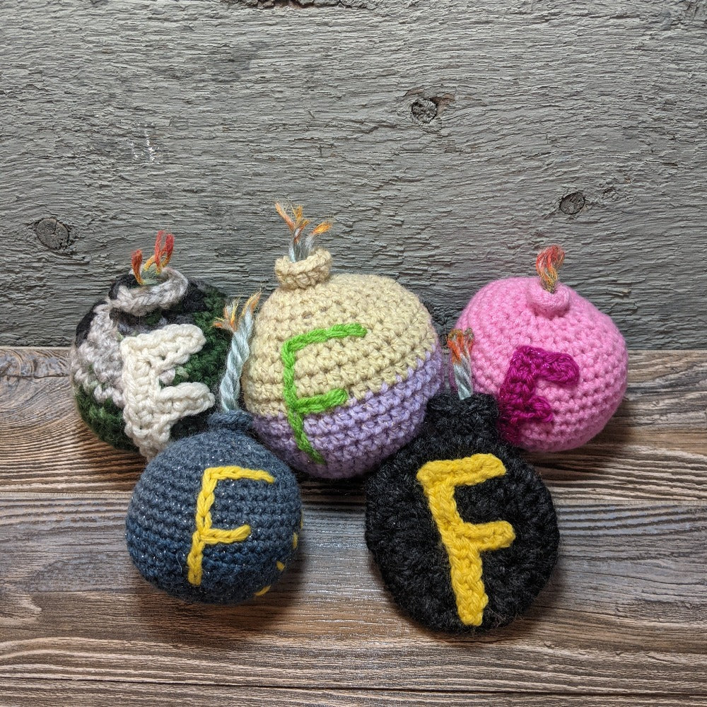 Sparkly Blue F-Bomb Crochet Plush