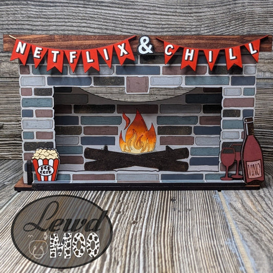 Netflix & Chill Fireplace Phone Holder for Cell Phone iPhone Android