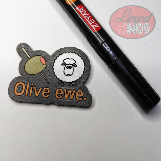 Olive Ewe I Love You Sheep Pun Magnet