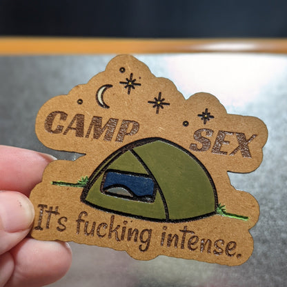 NSFW Camping Pun Parody Magnet