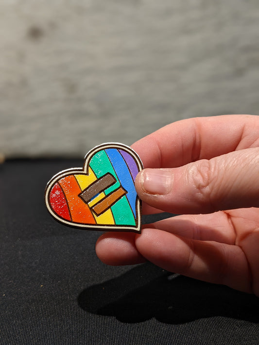 Cute Heart Rainbow Lapel Pin