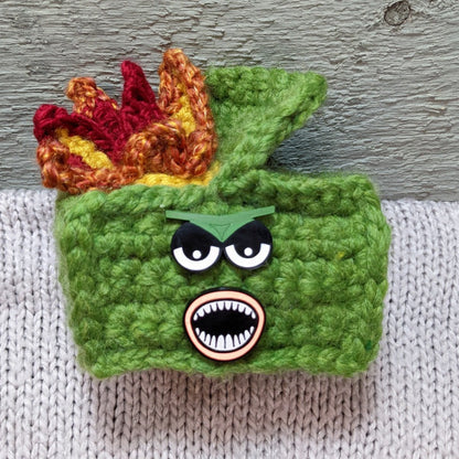 Dumpster Fire Monster Crochet Plush Toy