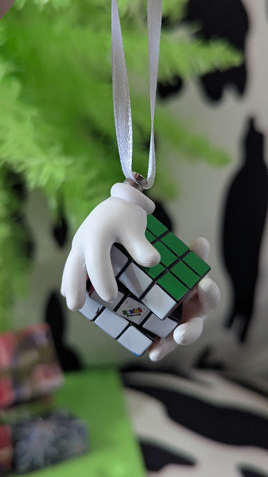 A Miniature Holiday Ornament Rubix Cube