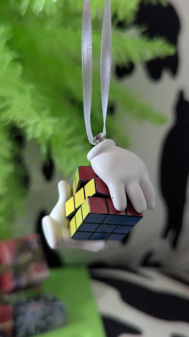 A Miniature Holiday Ornament Rubix Cube