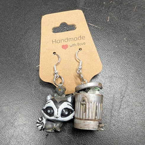 Trash Panda and Trashcan Earrings