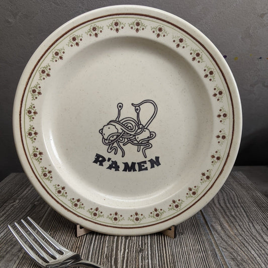 Ramen Flying Spaghetti Monster Engraved Plate