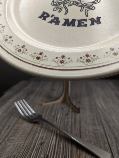 Ramen Flying Spaghetti Monster Engraved Plate