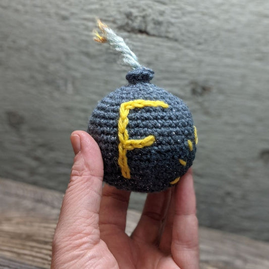 Sparkly Blue F-Bomb Crochet Plush