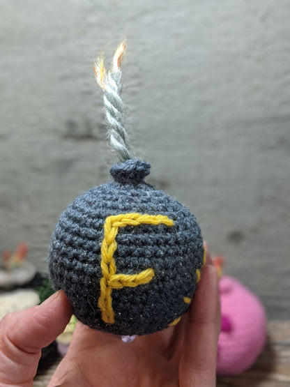 Sparkly Blue F-Bomb Crochet Plush